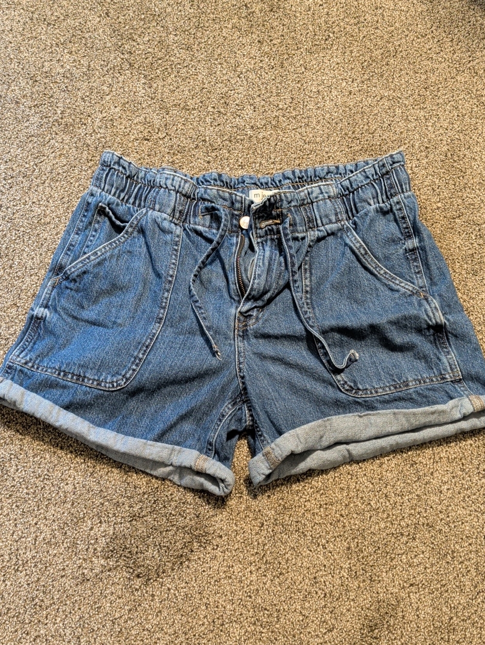 Maurices Blue Denim Drawstring Shorts